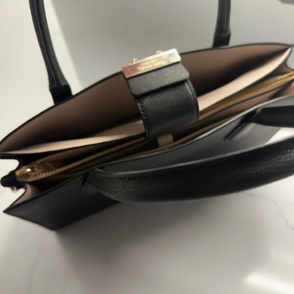 Kate Spade New York Medium Voyage Black Leather Top-Handle Satchel - Picture 6 of 6